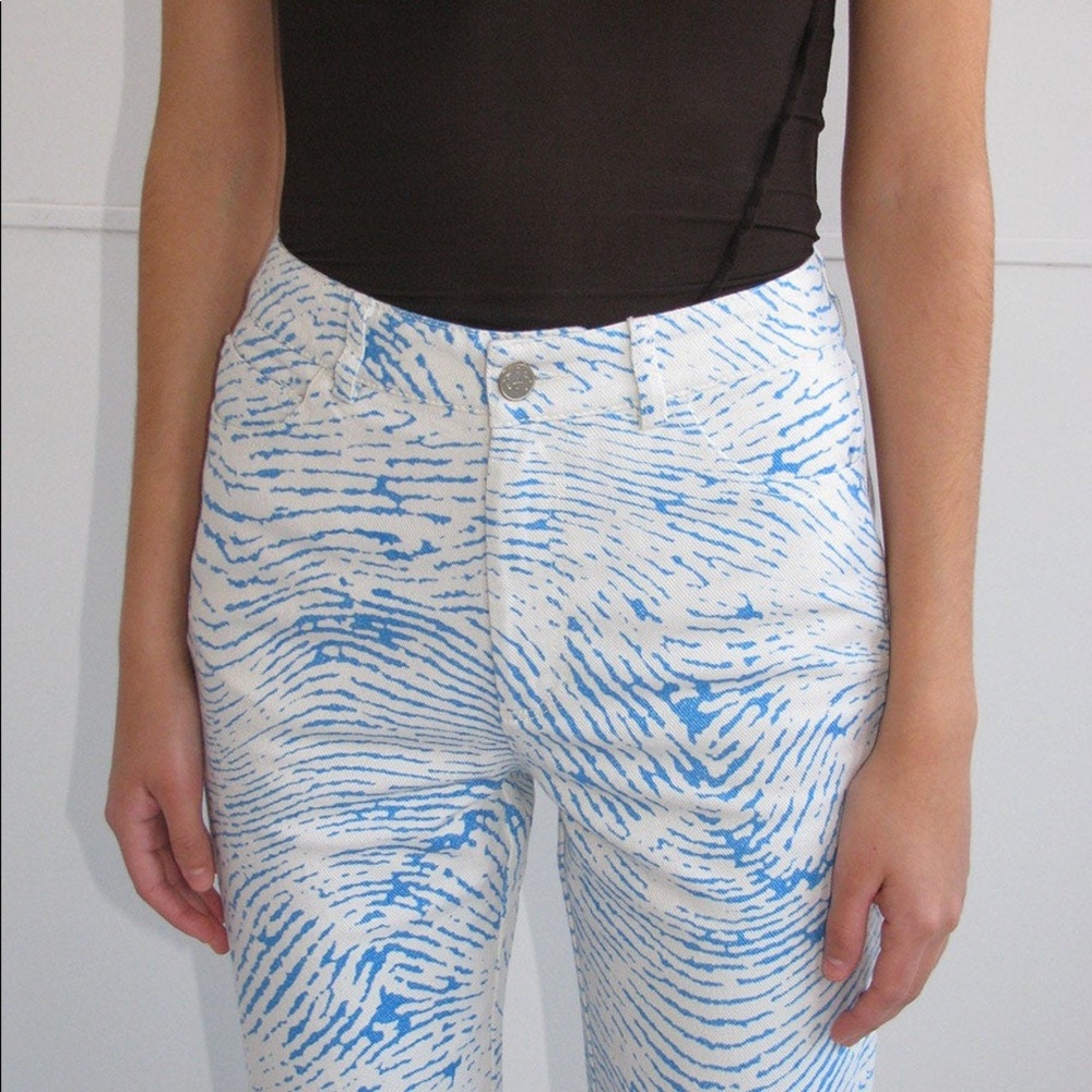 Paloma wool Huella trousers in white and blue